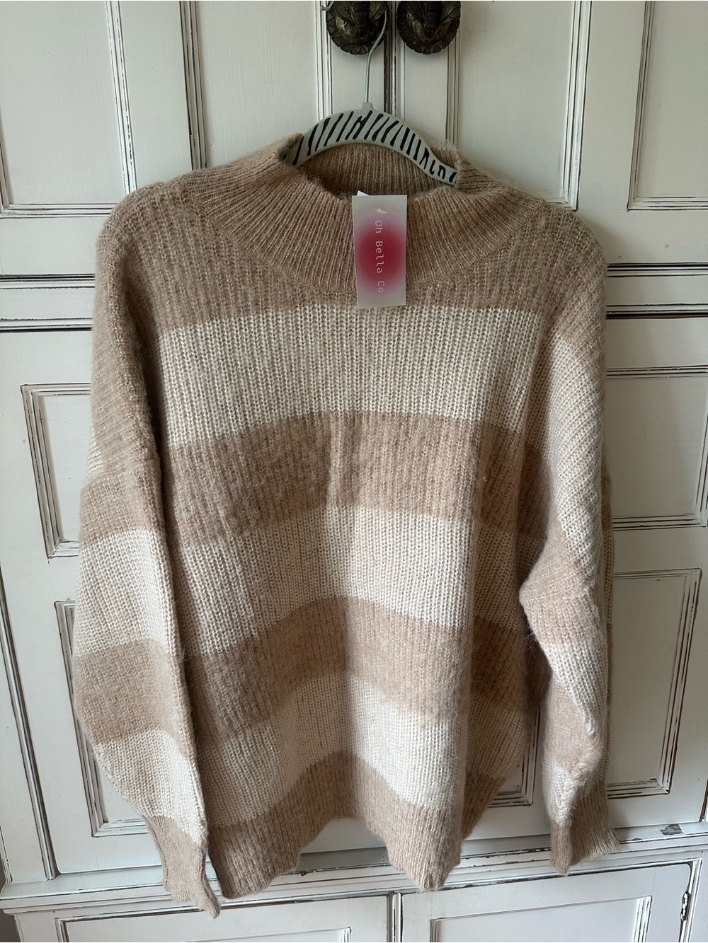 Gilli Cream and Tan Striped Women's Sweater